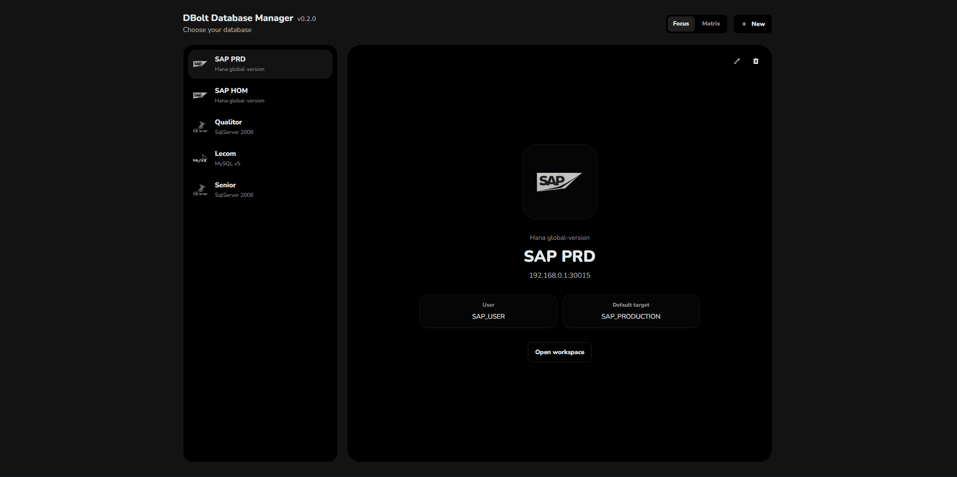 DBolt dashboard preview